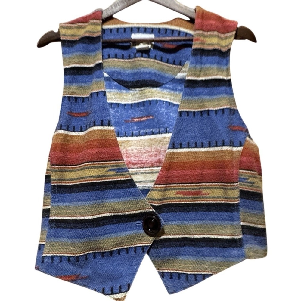 VTG 90s Aztec D.A.K.S. Western Vest Made In USA Westerm Ranchwear Outdoors Wmns‎